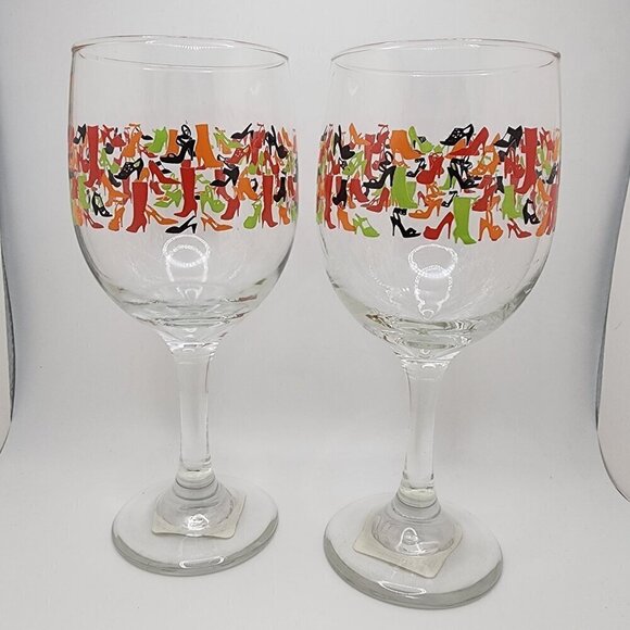 Source Unknown Other - Set of 2 "Shoes" Wine Glasses